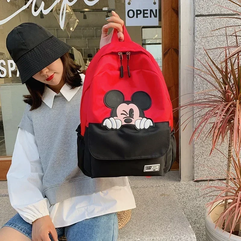 

girl boy Schoolbag Female Backpack Disney Mickey Mouse Minnie Mouse College students New Cartoon ins Tutorial Bag Mommy Bag