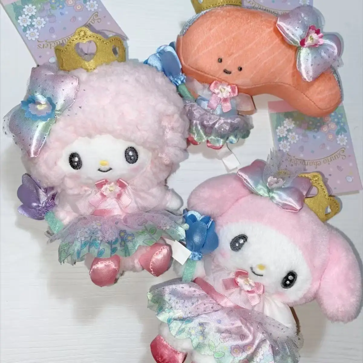 

Sanrio цветочная серия плюшевая кукла Hello Kitty Wish Me Mell MY Melody Cogimyun мягкий кулон брелок Kuromi сумка аксессуары