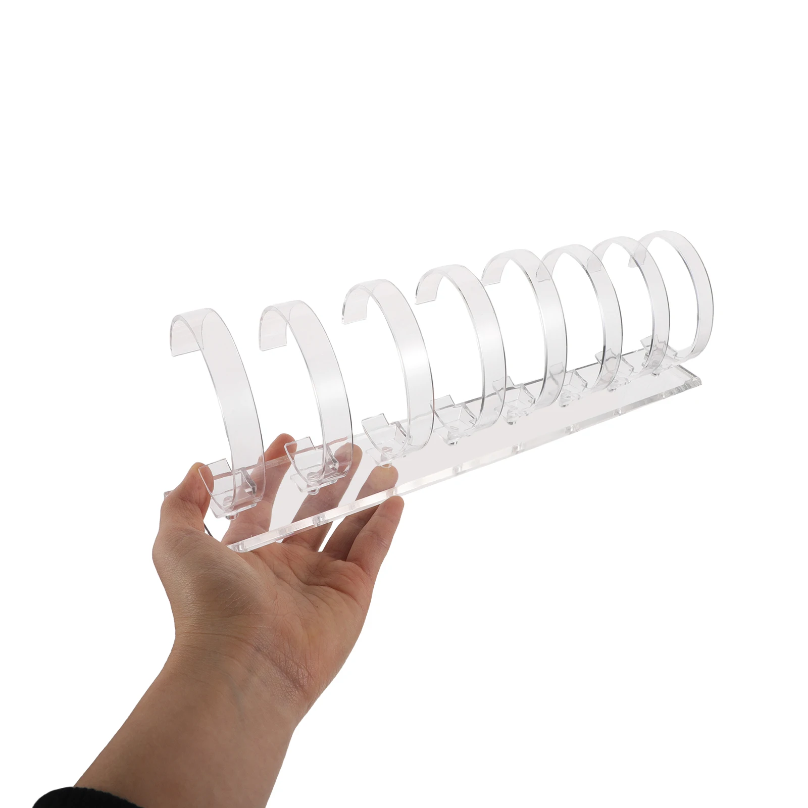 

8 Slot Watch Display Stand Clear Acrylic Watch Holder Rack for Retail Boutique Wristwatch Organizer Tabletop Display Storage