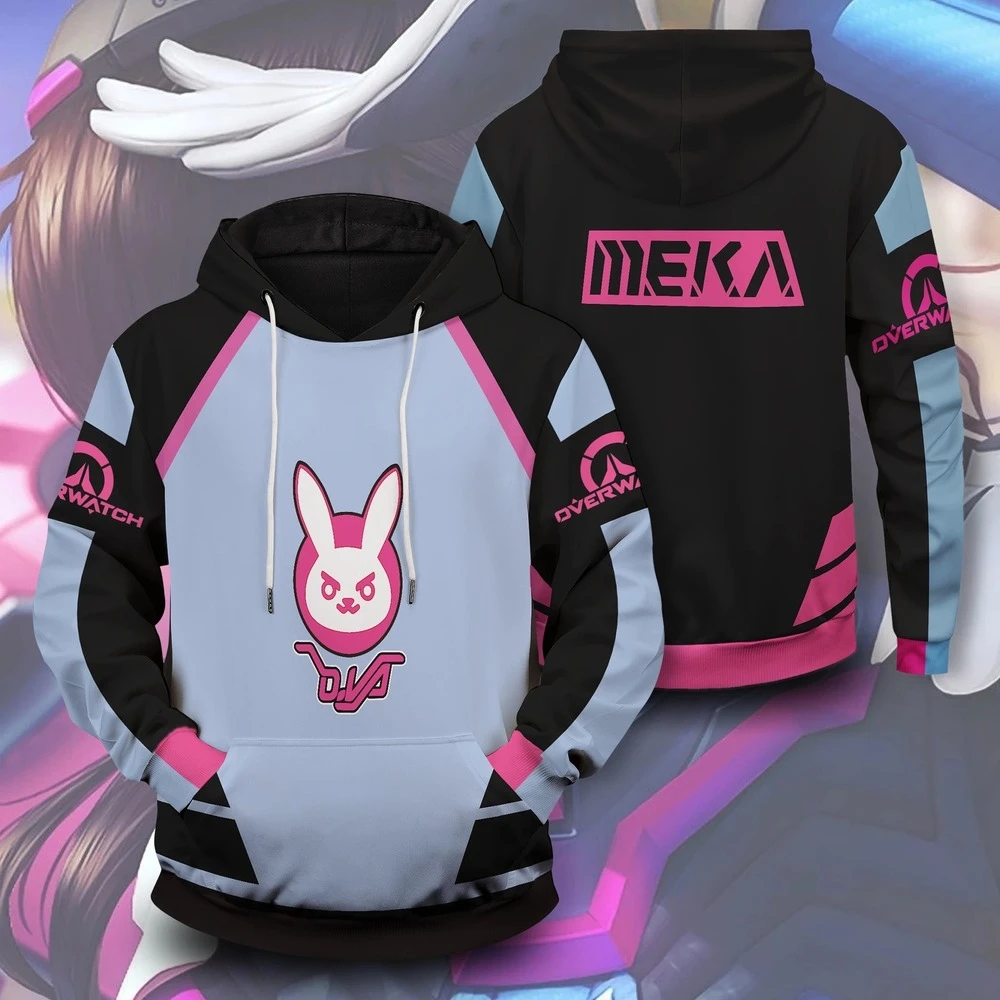 Game OW Cosplay Costume D.VA Hoodies Men's Women's Tops Spring Autumn Coat Adult Jacket Hooded Halloween Party Prop