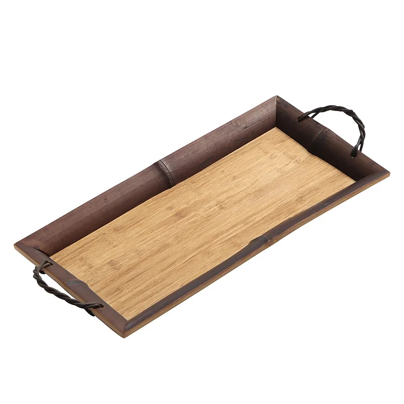 

Antique handmade bamboo tea tray, tea set storage tray, household tea cup dry brewing tray