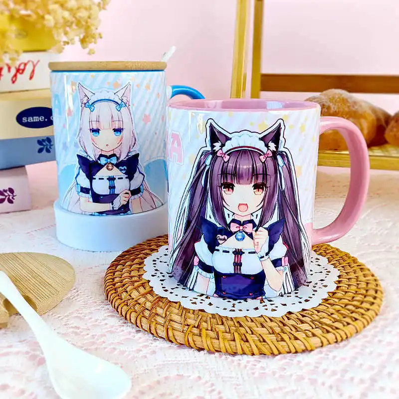 Cute Anime Girl Chocola Maple Cinnamon Vanilla Azuki Coconut Cosplay Ceramic Coffee Mug Cup Water Cup Student Birthday Gift