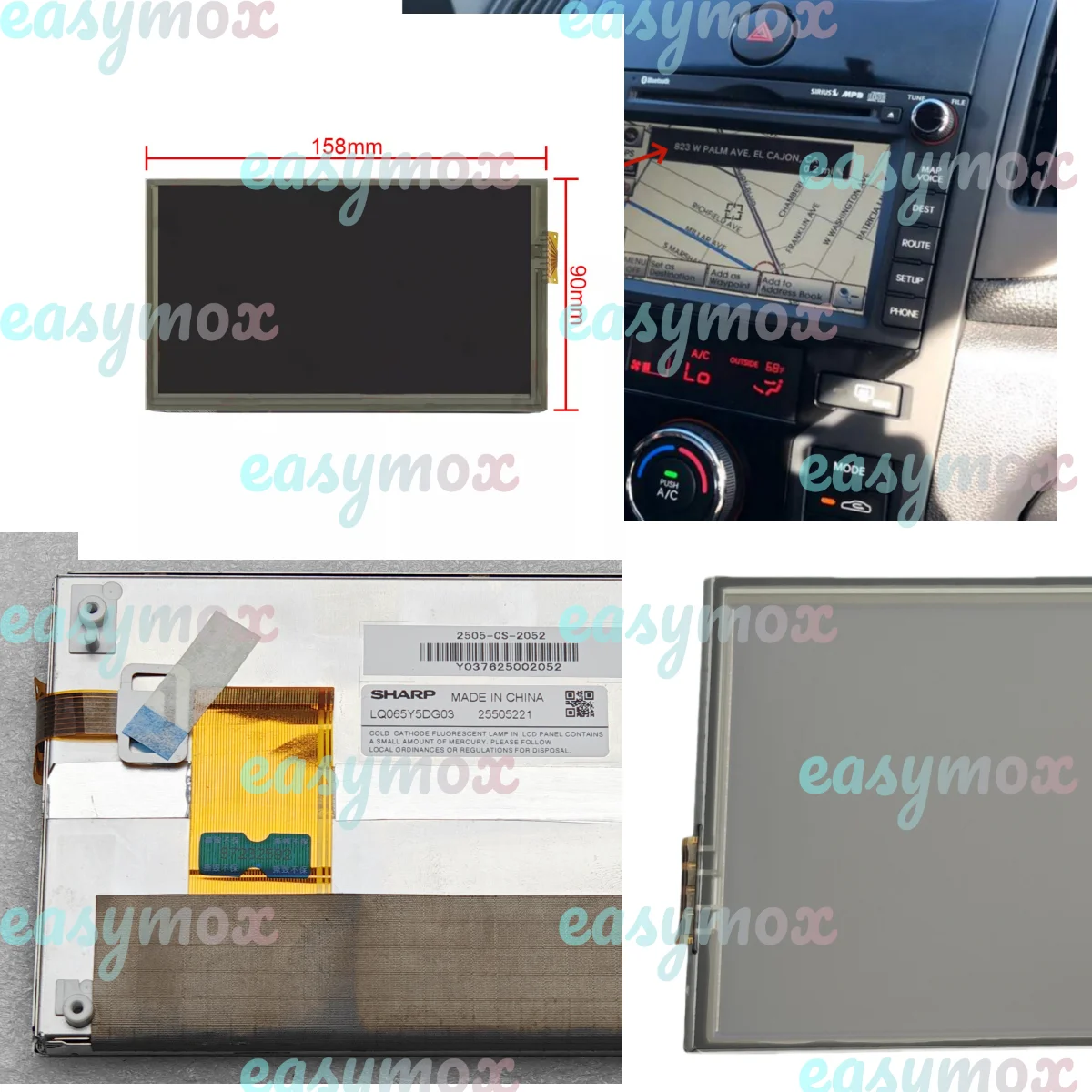 

6.5" Touch Screen Display for Hyundai Genesis Coupe & Kia Rio Rondo GPS Navigation Repair & Replacement LCD Screen OEM Quality