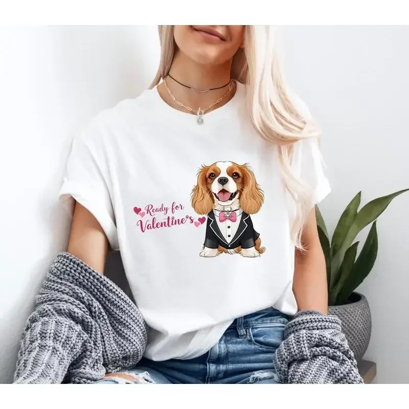 Adorable Valentine Dog T Shirt Long Haired Pup Ready for Valentine's Cute Lovers and Pet Enthusiasts Lover