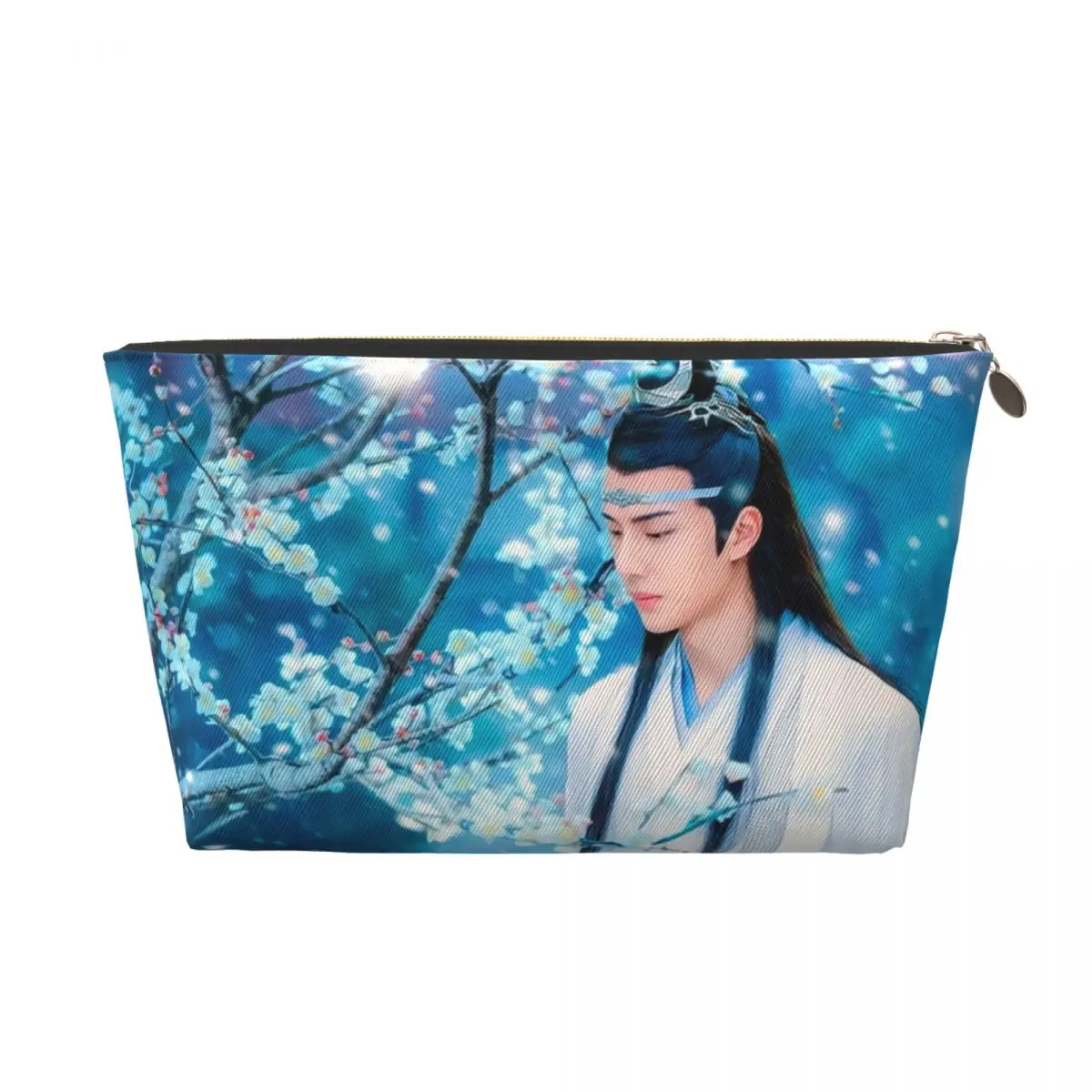 Custom Lan Wangji Blue Sakura Art Travel Toiletry Bag for Women The Untamed Cosmetic Makeup Organizer Beauty Storage Dopp Kit