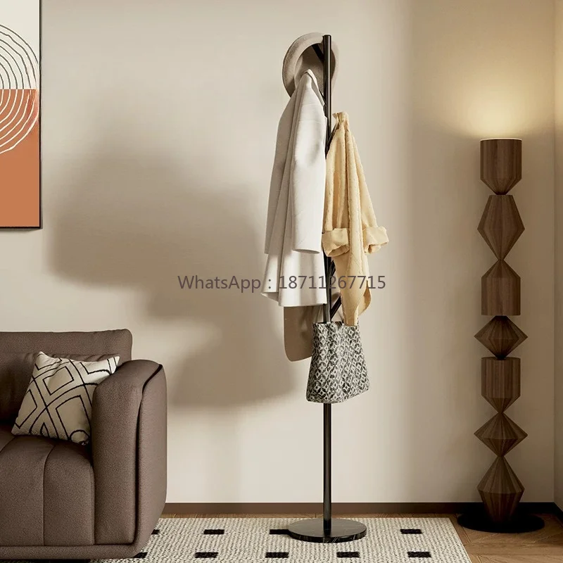 Ultra Narrow Movable Metal Freestanding Coat Rack Space Saving Simple Clothes Bag Hanging Stand for Bedroom Indoor Home