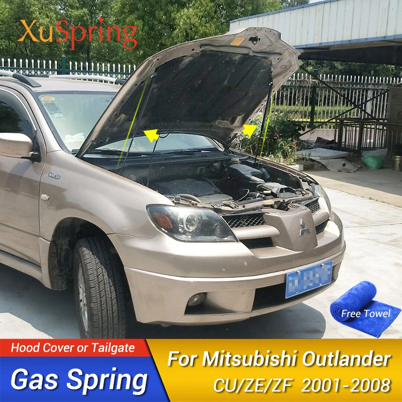 Soporte de choque de resorte de Gas para capó de coche, barras de puntal hidráulicas de elevación para Mitsubishi Outlander 2001 2002 2003-2006 2007