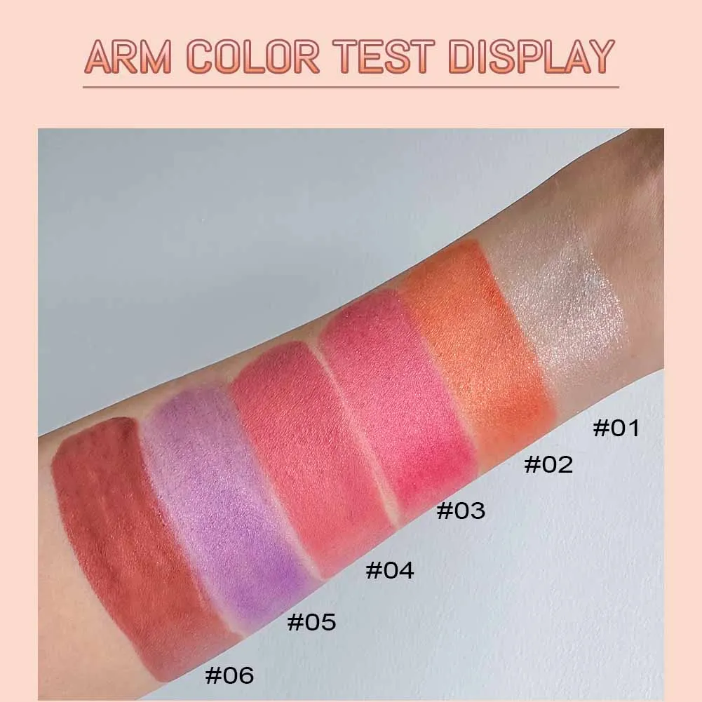 6 色シマーウォーターライトハイライタースティックブラッシュスティックメイクアップフェイスボディイルミネーター化粧品顔輪郭明るくメイクアップ