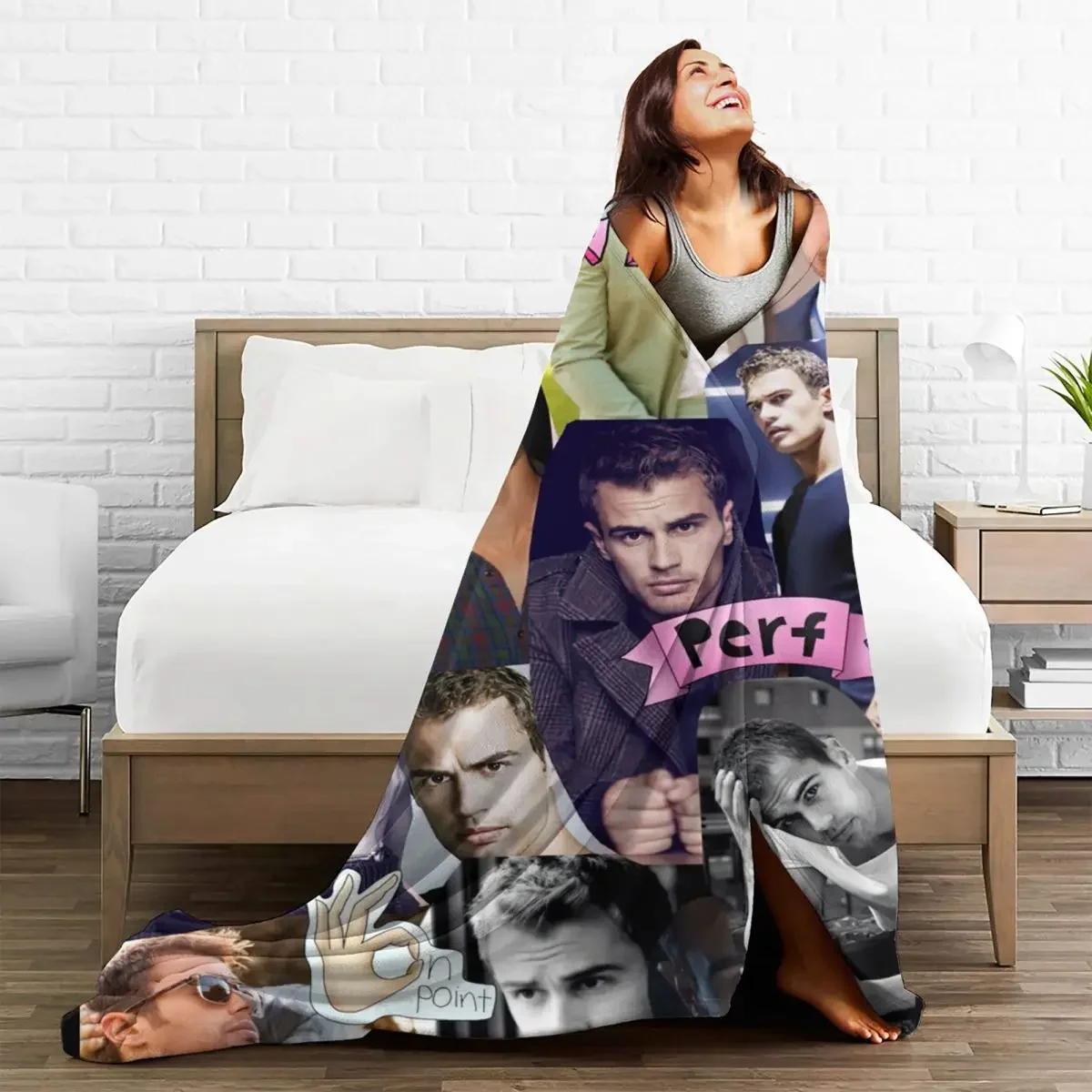 

Theo James Baby Blanket Plaid Flannel Textile Decor Collage Warm Multifunction Throw Blankets for Bedding Car Bedding Throws