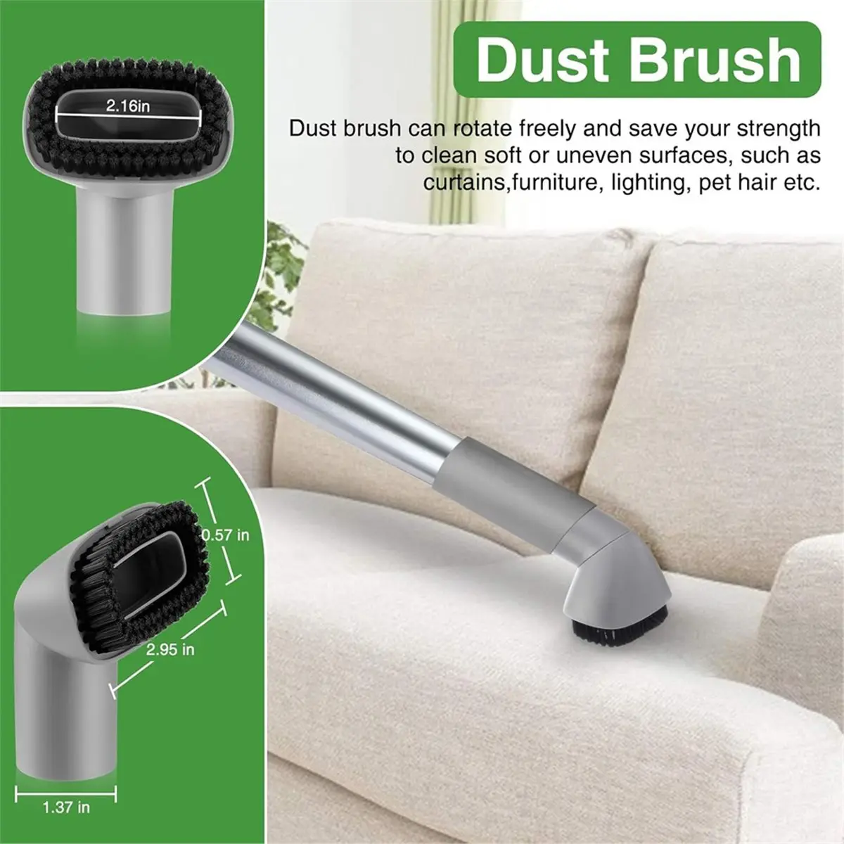 2 Pack Crevice Tool + Dust Brush for Navigator Lift-Away NV350 NV352 NV355 NV356E NV360 NV361 Vacuums