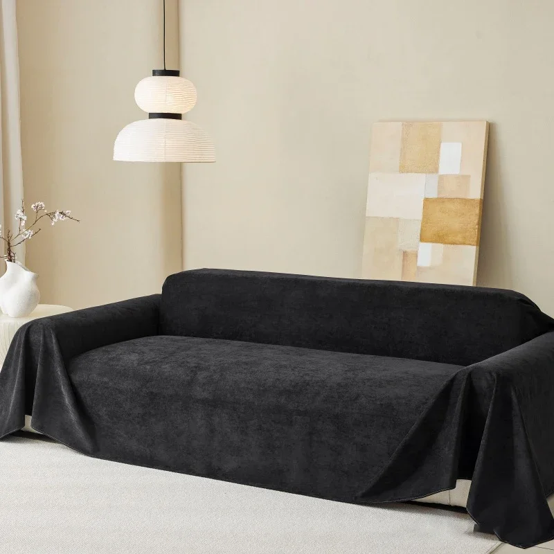 Velvet Sofa Cover Soft Washable Fabric Retro Farmhouse Vintage Sofa Slipcover Couch Cover for 2-3 Cushion Sofa Living Room Decor