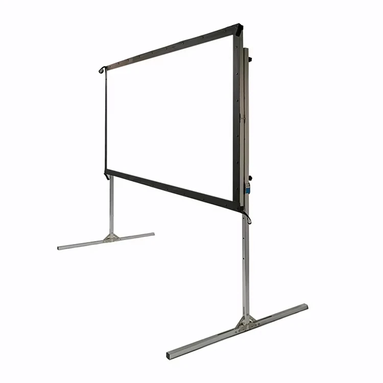 

Double Stand Projection Screen Portable Manual Stand Projector Screen Easy Installation for Home and Office Use