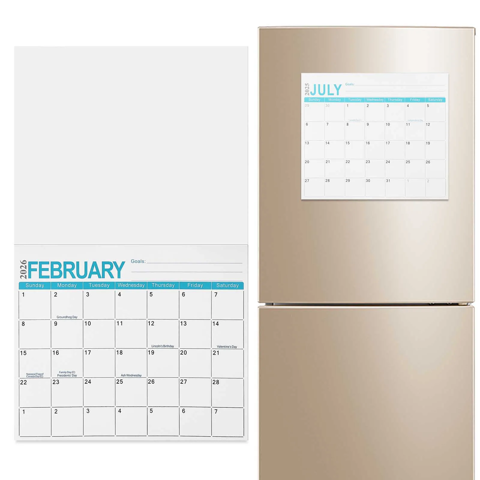 Magnetic Refrigerator Calendar 2025.7-2026.12 18-Month Monthly Planner Fridge Organizer Schedule Home Planning Tool