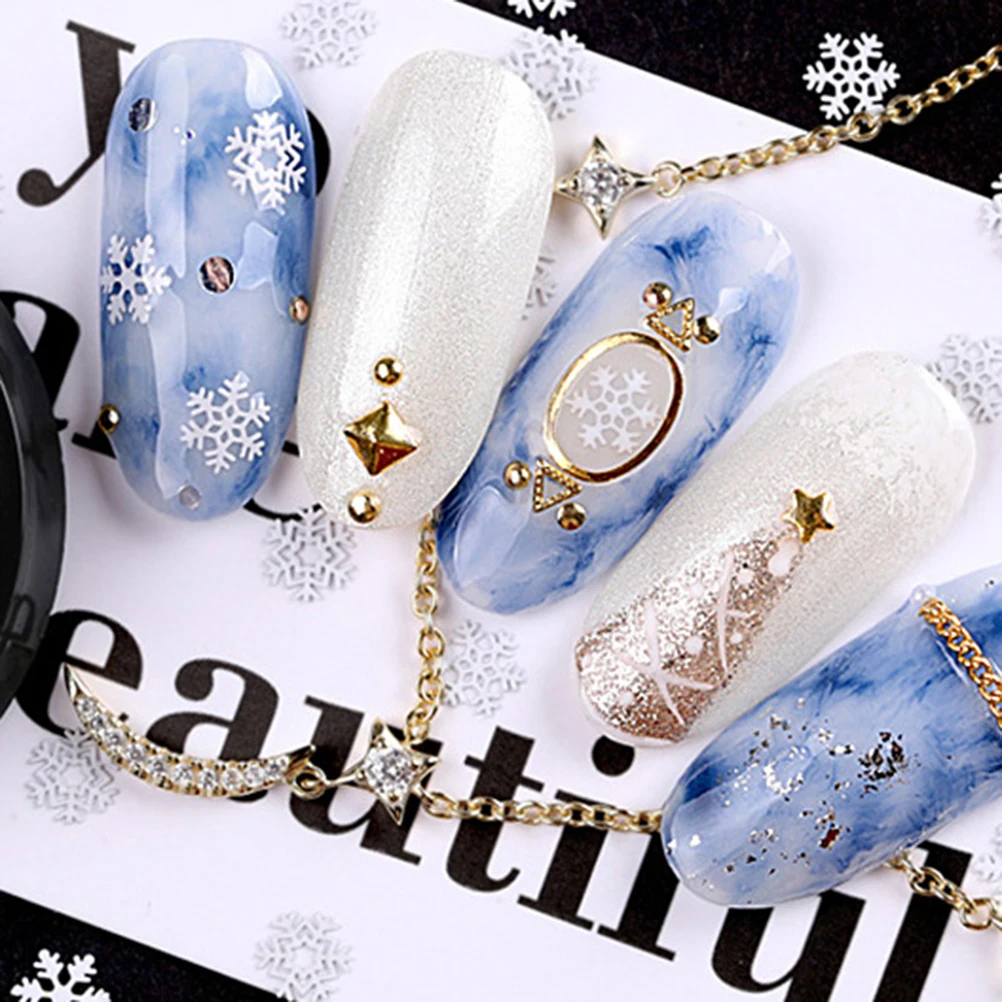 2 stuks witte sneeuwvlok computerchips feestelijke nail art stickers kerst sneeuwvlok ontwerp voor familievakantie plezier