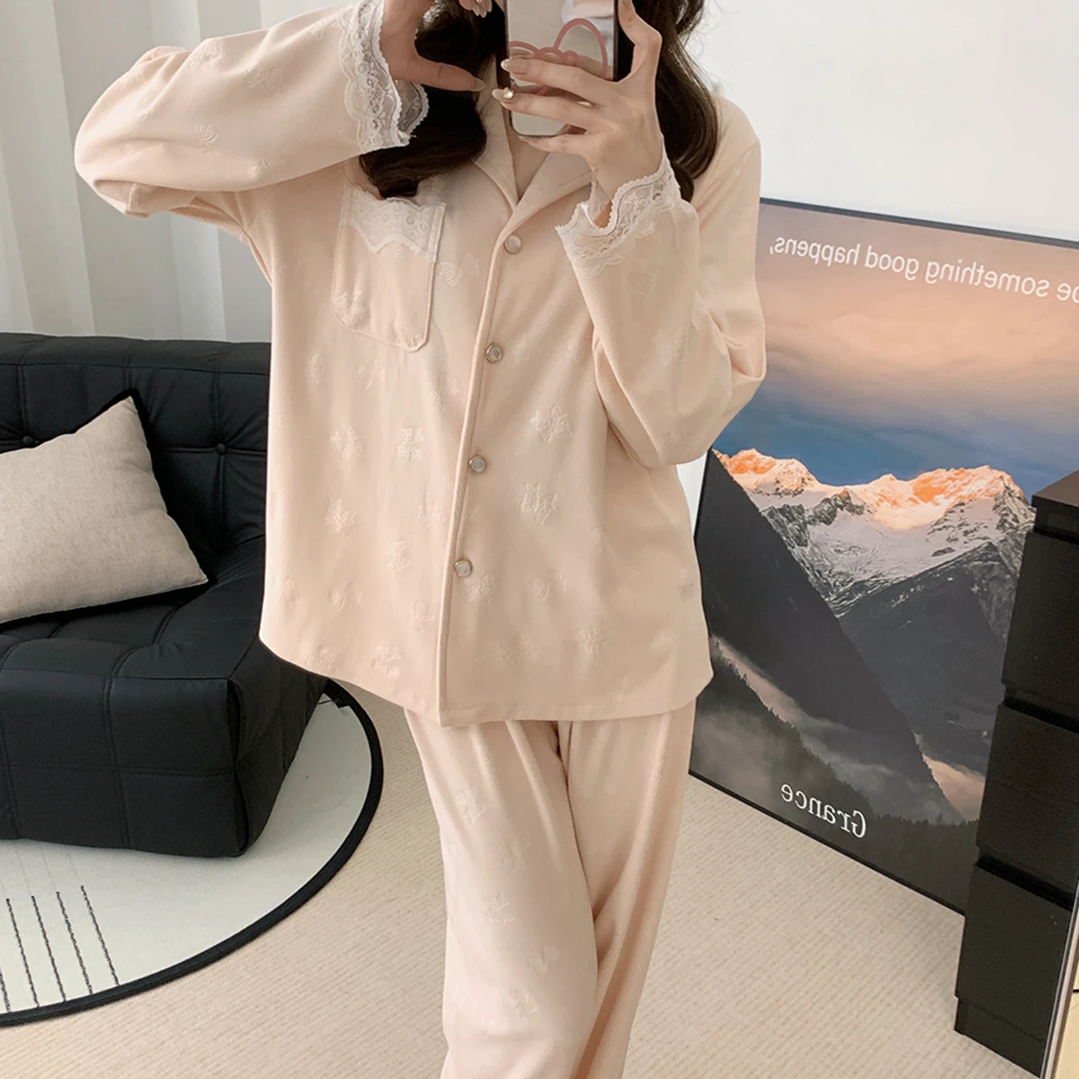 パジャマセット秋の女性マイクロファイバーパジャマ幾何学プリント速乾性寝間着ボタンフロントキャップスリーブショーツ抗しわ2026