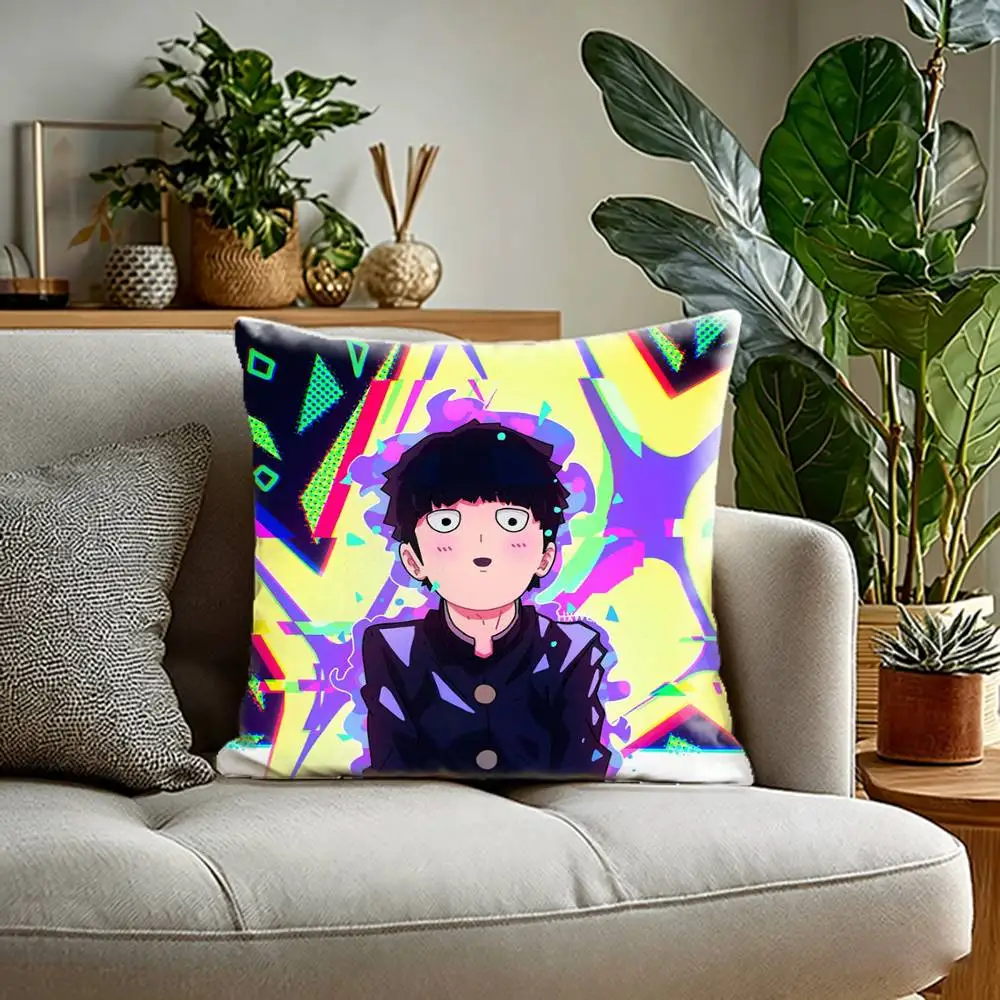 Anmie Funny A-Mob Psycho-S 100  Pillow Case Sofa Living Room for Bedroom car Headboard Backrest Cushion Square Cushion Nap Time