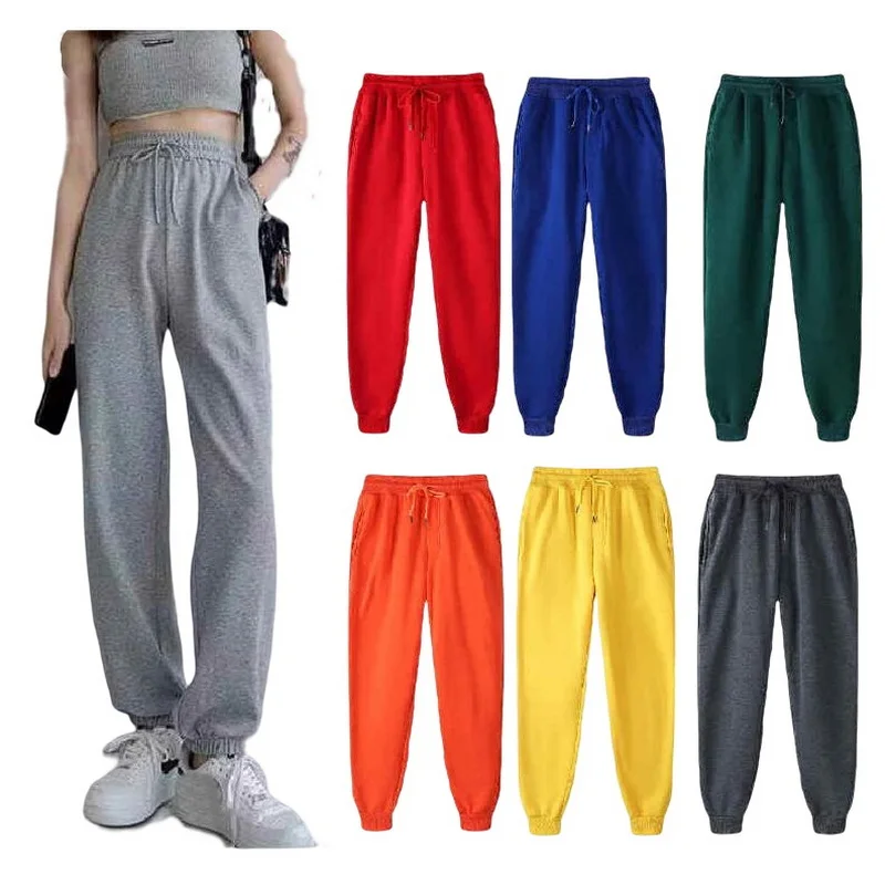 

Solid Color Casual Pants Men&Women Brand Drawstring Length Pants Harajuku Pencil Pants Fitness Running Sweatpants 15-Color