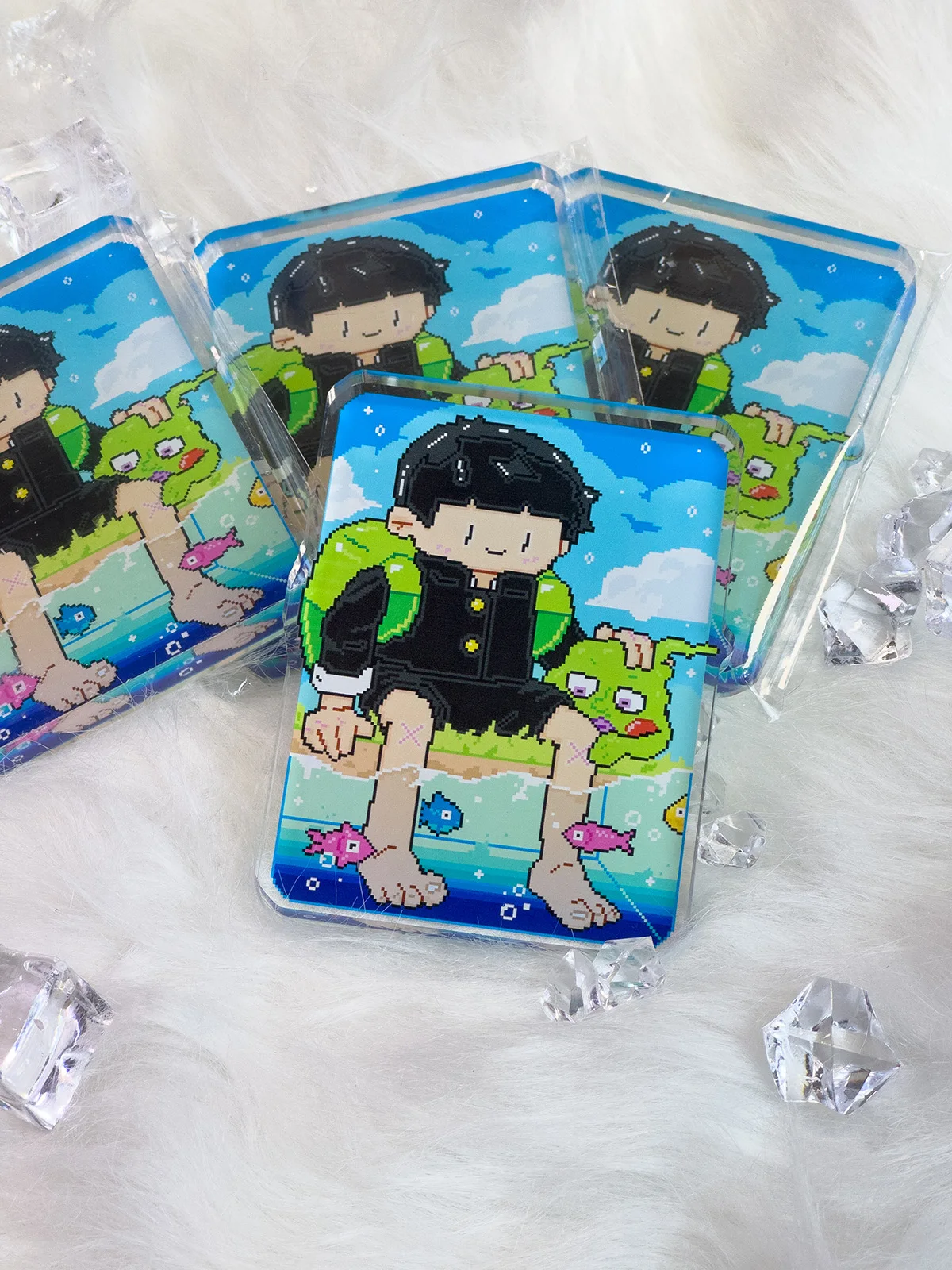 Anime Mob Psycho 100 Kageyama Shigeo Dimple Adventure Time Cosplay Acrylic Brick Cartoon Stuck Bricks Ornament Xmas Gift