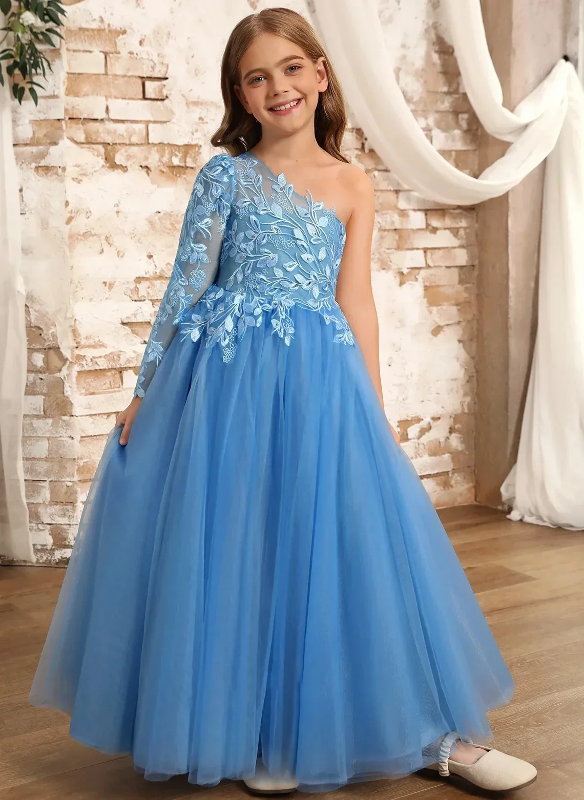 abiti-da-ragazza-di-fiori-per-matrimonio-principessa-prima-comunione-abito-da-festa-di-compleanno-per-bambini-abiti-da-festa-personalizzati-blu-con-una-spalla
