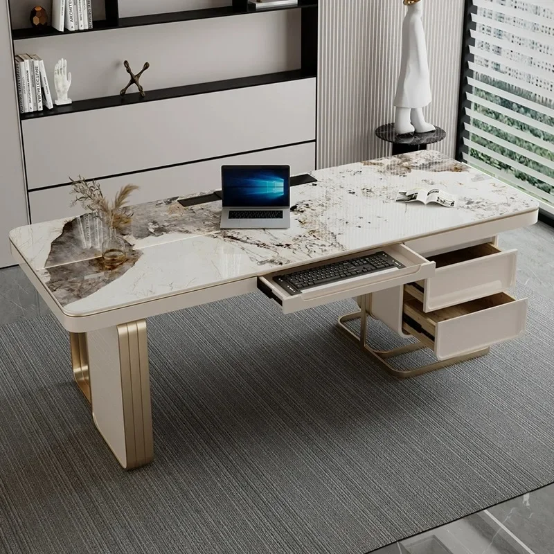 Organizer Desktop Office Desks Storage Drawers Metal Rock Slab Computer Desks Work Bedroom Mesa De Escritorio Office Furniture