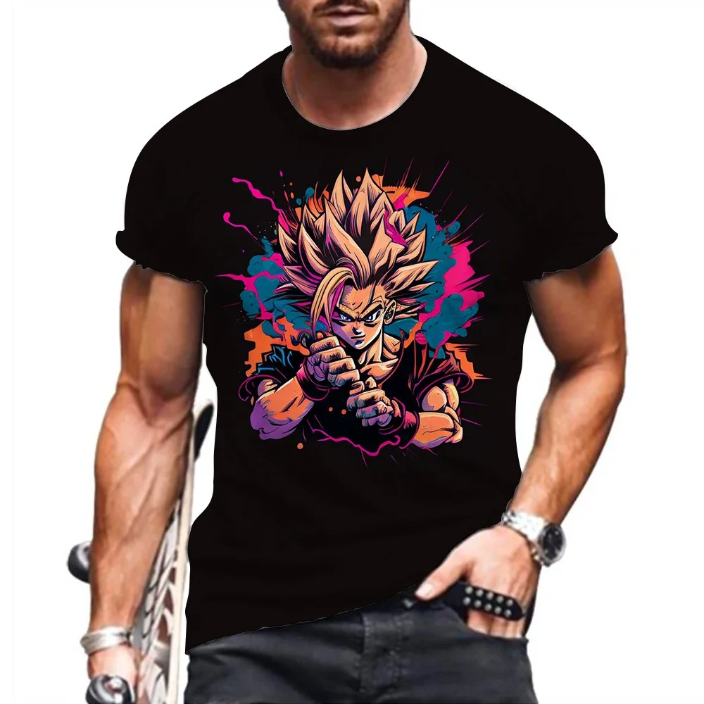 2025 New Dragon Ball Z Men's T-shirt Vegeta Men Majin Buu Tops Goku Fashion Harajuku Style Short Sleeve Y2k T-shirts New Anime