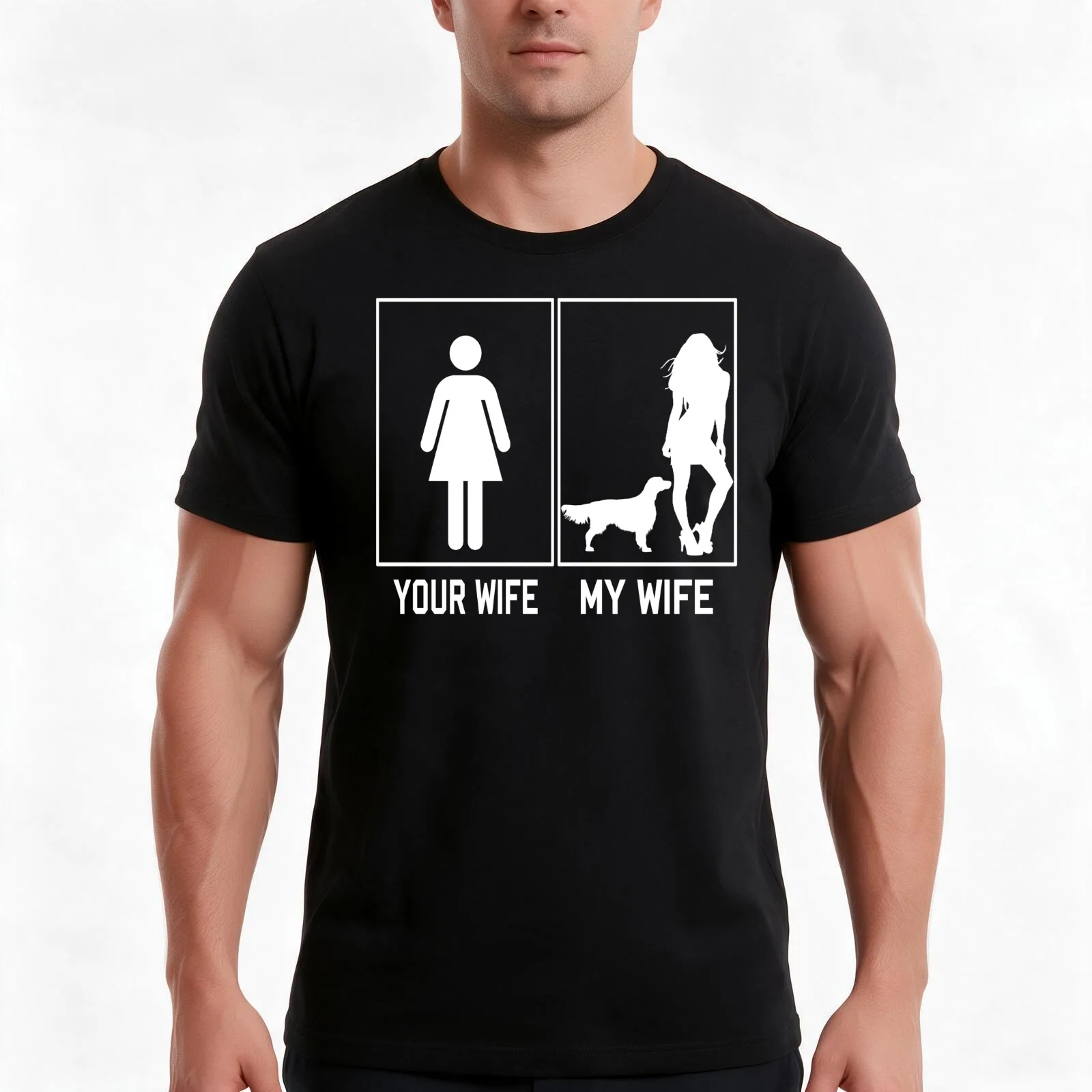 Your Wife My Wife irish Setter Funny Gift For Husband T-Shirt, Summer Casual Cotton Tee, Oversized Streetwear Tops, 100% Cotton