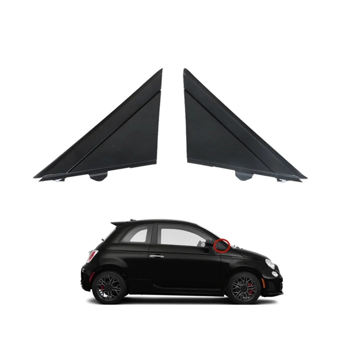 Left Rear View Mirror Triangle Mirror Decorative Plate 1SH17KX7AA for Fiat 500 2012-2019 Car Accessories