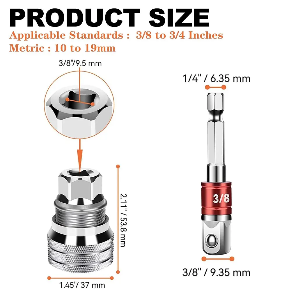 10‑19mm Universal Adjustable Magic Socket Wrench Set With 3/8
