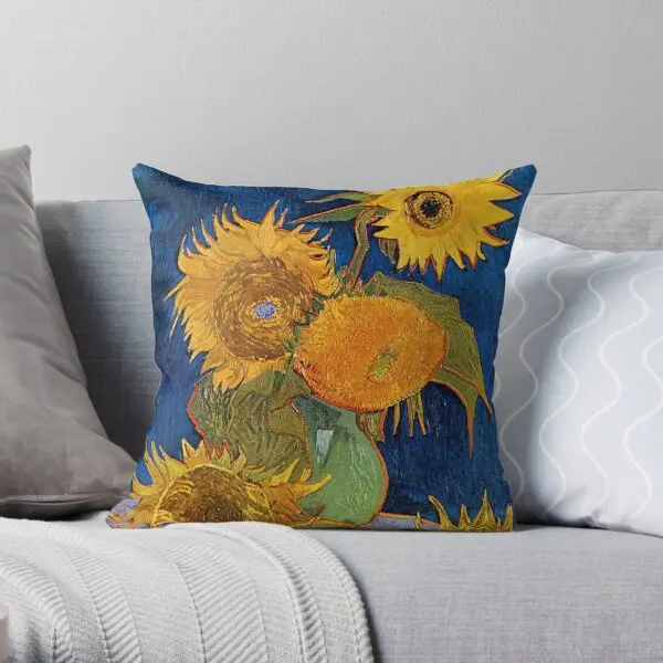 Hd Sunflowers 2Nd Version Number Ii Fro  Printing Throw Pillow Cover Hotel Cushion Anime Wedding Pillows not include One Side