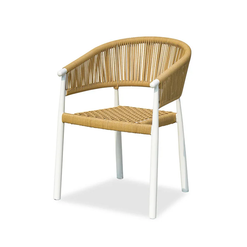 High-end outdoor tables and chairs, courtyard garden telescopic table, simple casual rattan table and chair combination