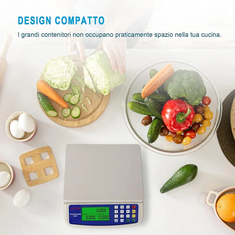 

High-Precision 30KG/1G LCD Digital Kitchen Scale Rechargeable Weighing Platform Food Scale for Cooking And Baking
