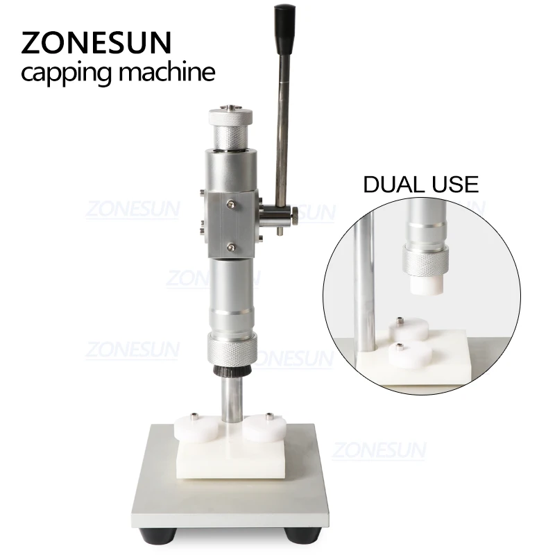 ZONESUN-Máquina Manual de tapado de botellas de Perfume, prensador de viales, equipo de tapado de bloqueo de tapa de Collar de Metal, ZS-TYG2