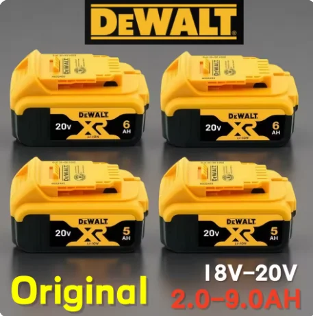 Batterie DeWALT 18V d'origine, 20V 2ah 5AH 6Ah 9Ah MAX pour DCF850 DCB182 DCB202/205/209 DCG405 DCB606 DCD805, outils électriques DeWALT