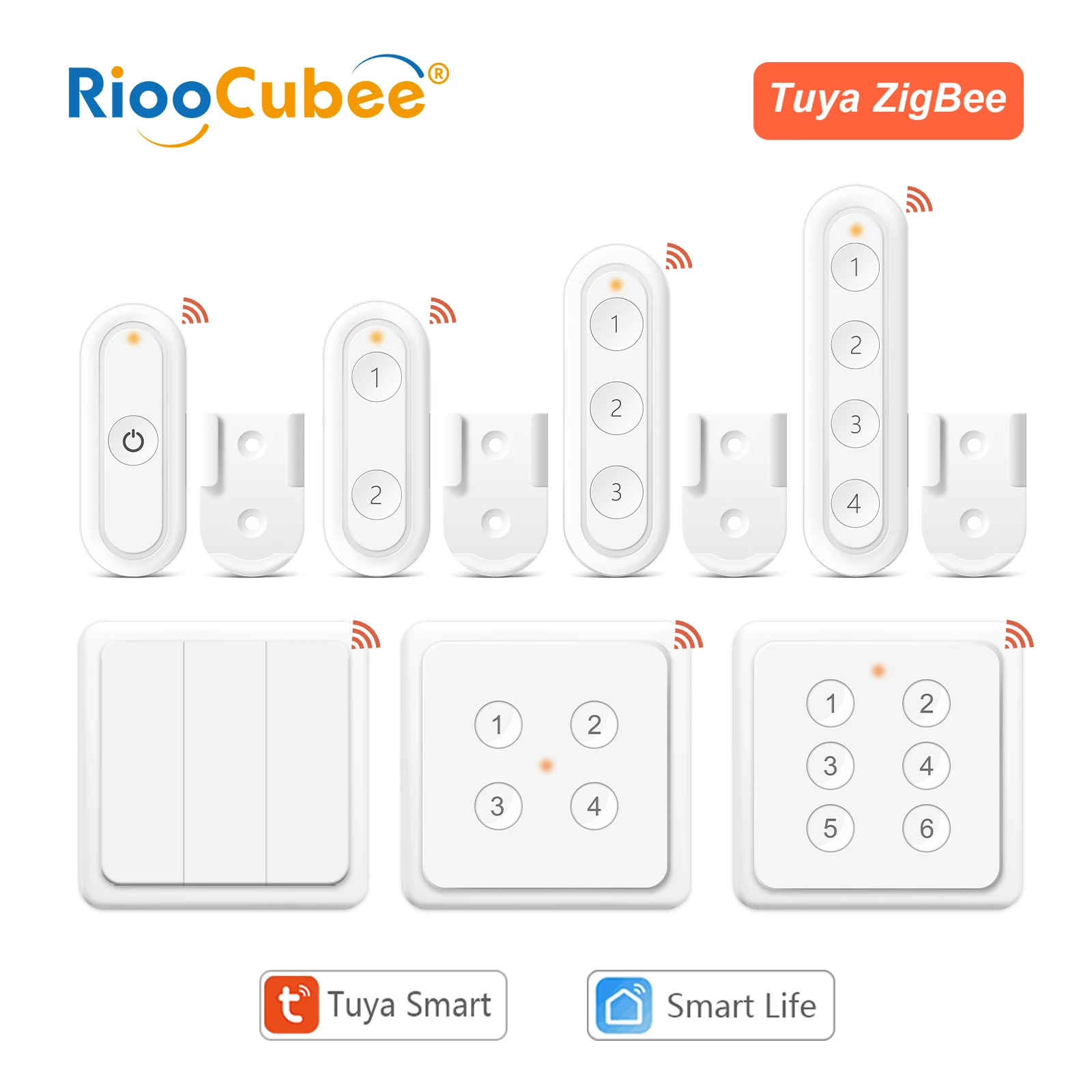 

RiooCubee Zigbee EU Multi-Button Scene Switch Tuya Smart Life App Remote Control Smart Home Scene Linkage Control Home Assistant