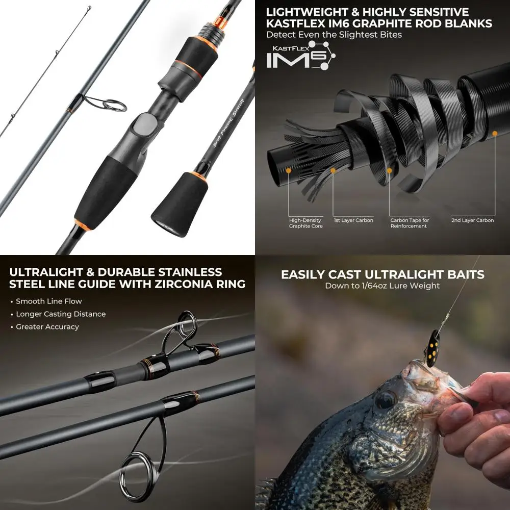 

Легкие тонкие удочки для литья вращения и приманки, графитовые заготовки IM6, подходят для литья приманок до 1 унции, идеально подходят для