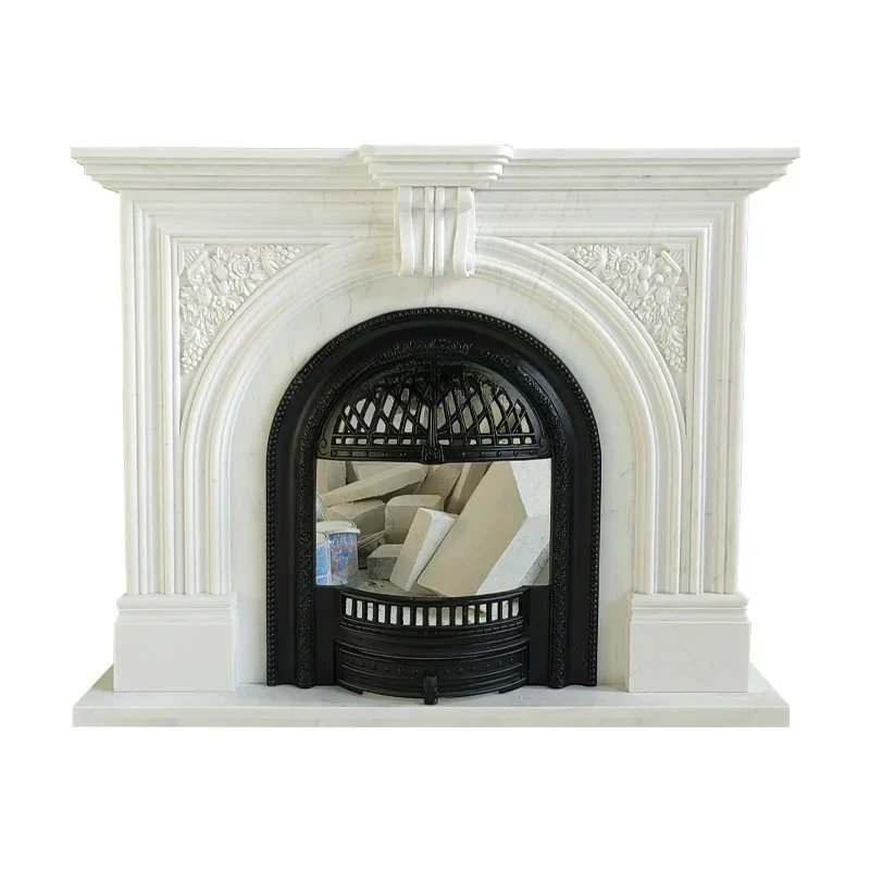 

Marble fireplace French European decoration American stone entrance living room natural French fireplace home decorHY