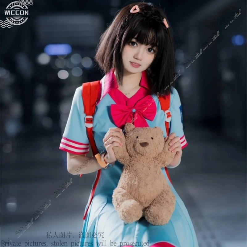 Wangmo Anime noche Lolita Yeloli Cosplay disfraz peluca uniforme escolar vestidos elfo traje diario linda chica fiesta de Halloween Momo