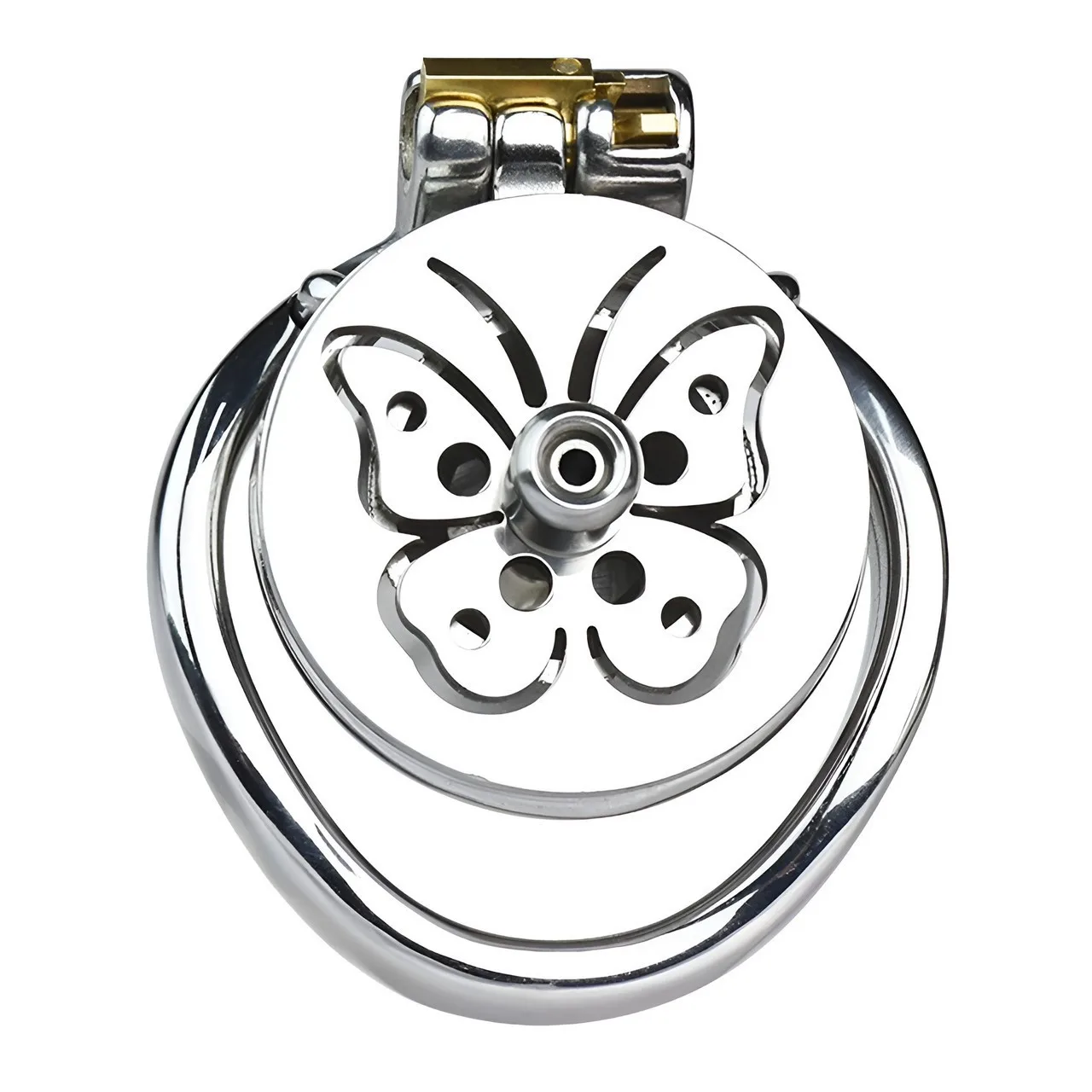 Butterfly penis glans stainless steel metal chastity lock, male device lock, birdcage chastity device wholesale agent sex toys - view 3
