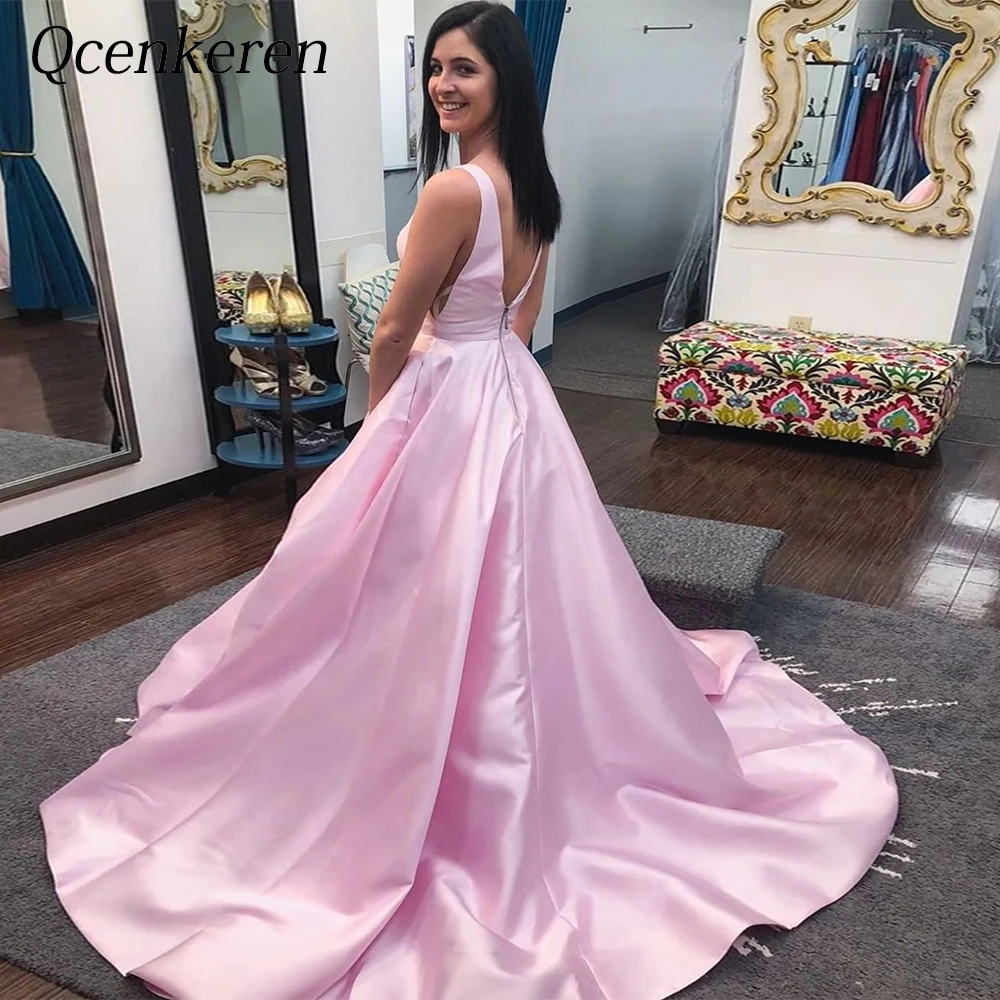 Elegant A-line Evening Suitable Formal Bespoke Occasion Stain Dresses Chapel Train Gowns for Women 2020