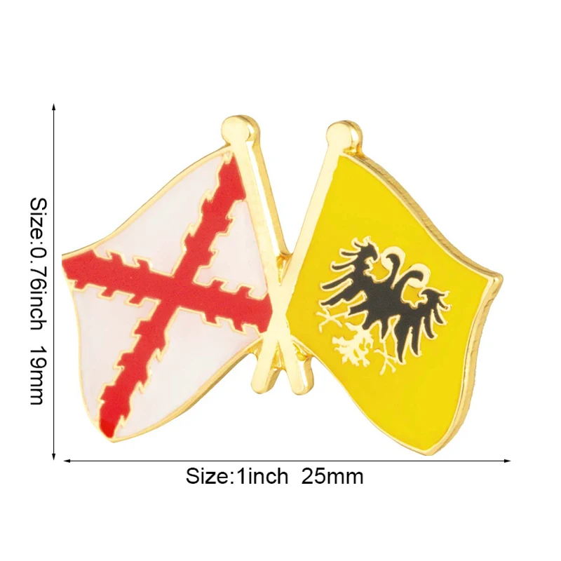 Burgundy Friendship Flag Metal Lapel Pin Flag Pin Badge