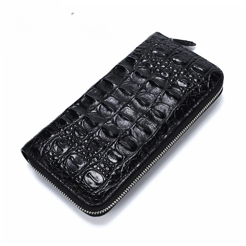 

British Style Siamese Genuine Genuine Leather Suede Man Crocodile Skin Back Bone Long Handbag Men's Wallet Female Top-handle Bag