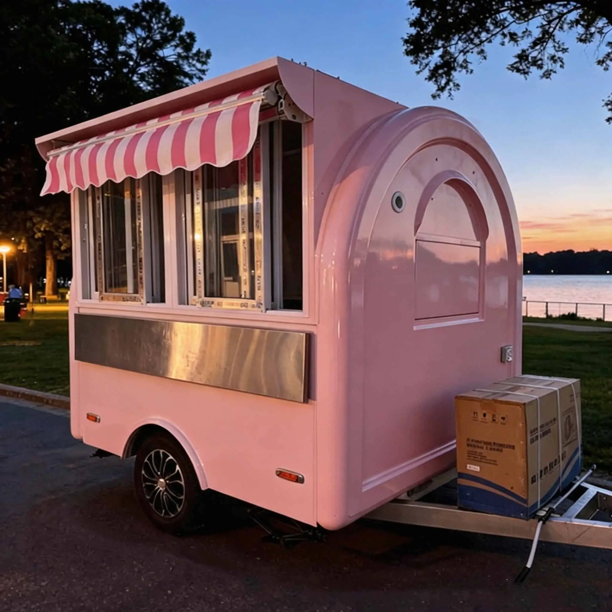Wholesale Mobile Trailer Manufacturer Customized Mini Cute Bar Set Food Trailer Franchise Cheap Outdoor Travel Trailer