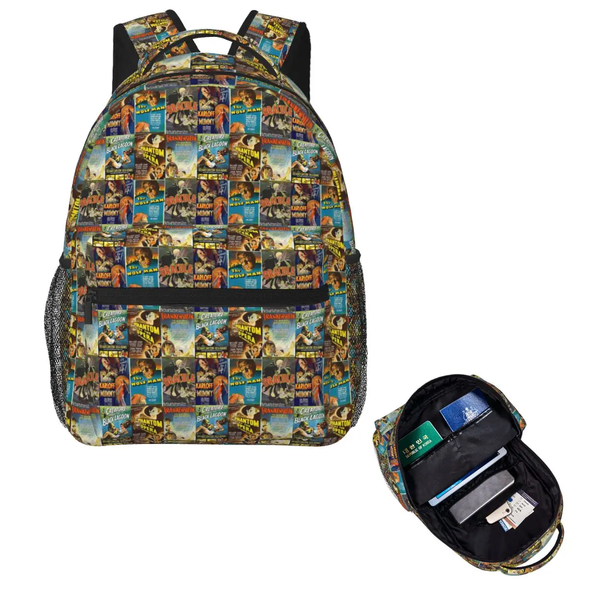 

Universal Monsters Backpack Hot Sale Daypack Large Capacity Boys Girls BookBag School Bag Shoulder Bags for Men Women