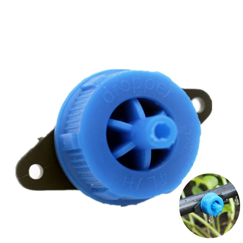100PCS 4L Pressure Compensating Emitter Self-cleaning Durable Drip Irrigation Water Regulator Pipe 4/7MM 16 PE Hose Dripper