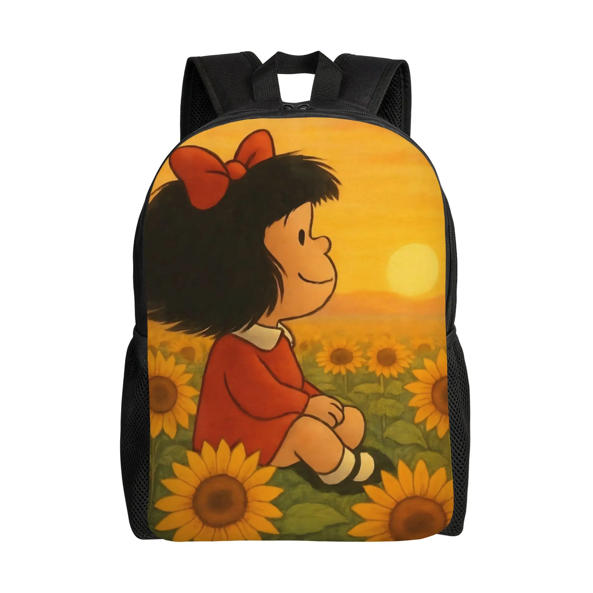 Mafaldas Sunflower Backpack for Men Women Casual High School Business Daypack  Laptop Computer Canvas Bags Outdoor