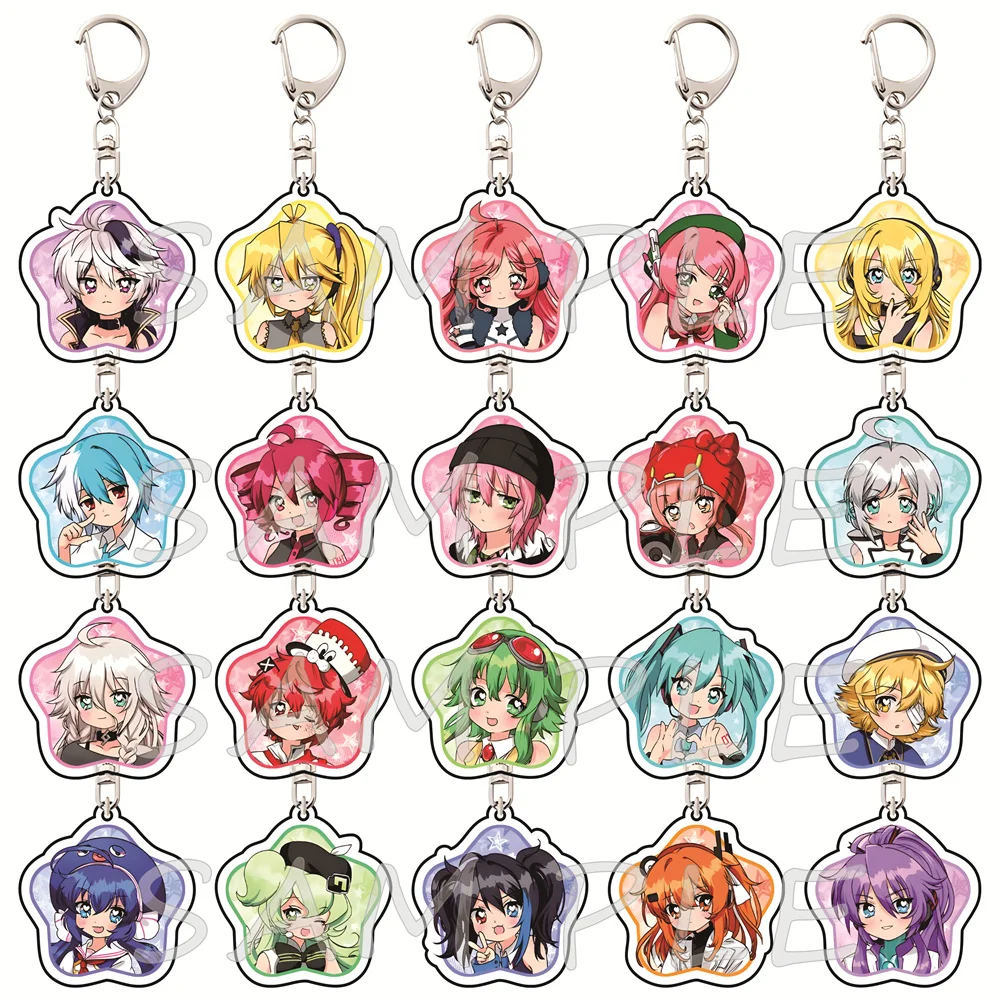 VOCALOID Sternförmige 6cm Acryl-Schlüsselanhänger Chibi Virtuelle Sängerin Anime Taschenanhänger Fan Sammlerstück Geschenk