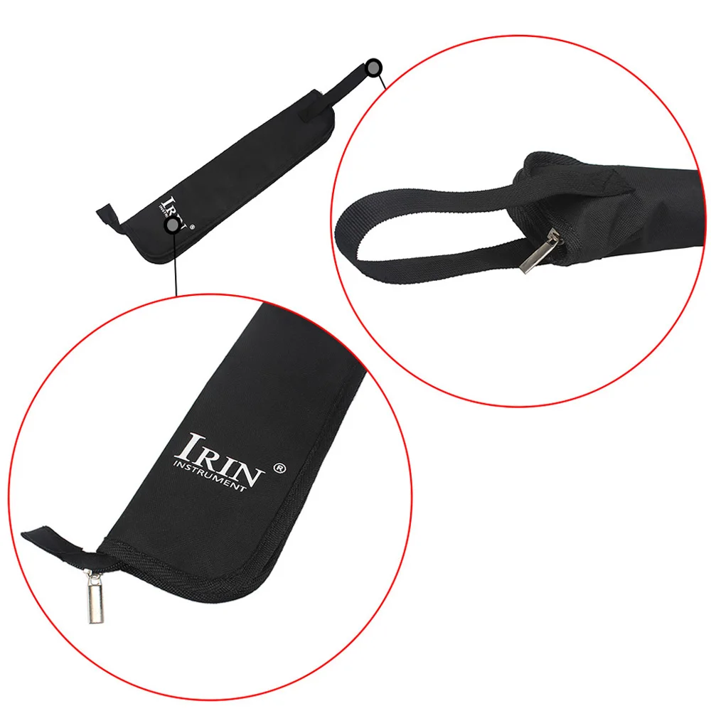 IRIN Drum Stick Bag Case Water-resistant 600D with Carrying Strap for Drumsticks