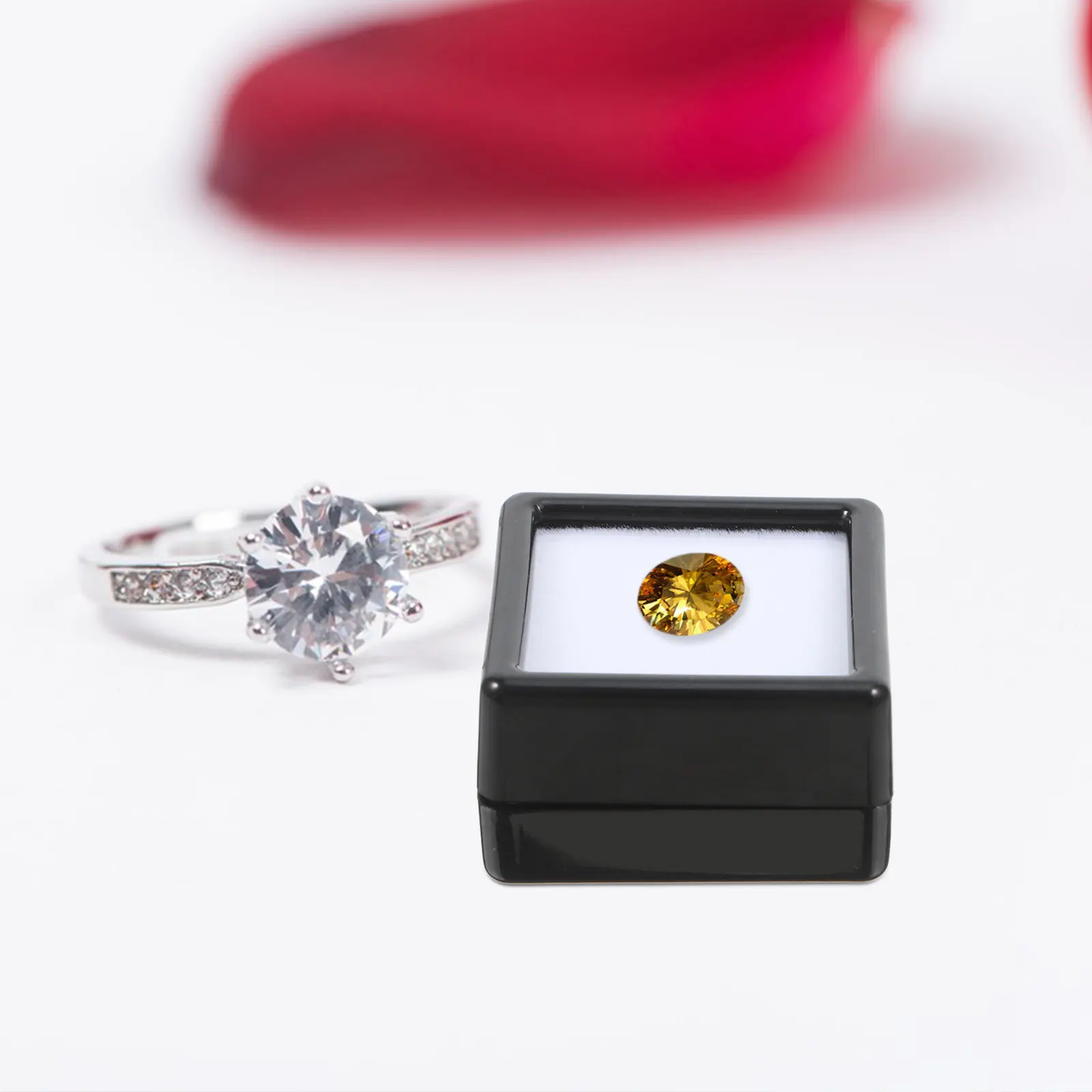 

70Pcs Gemstone Display Boxes Square Clear Window Jewelry Display Case Bulk Jewelry Boxes Packaging Mini Stone Jewellery Box