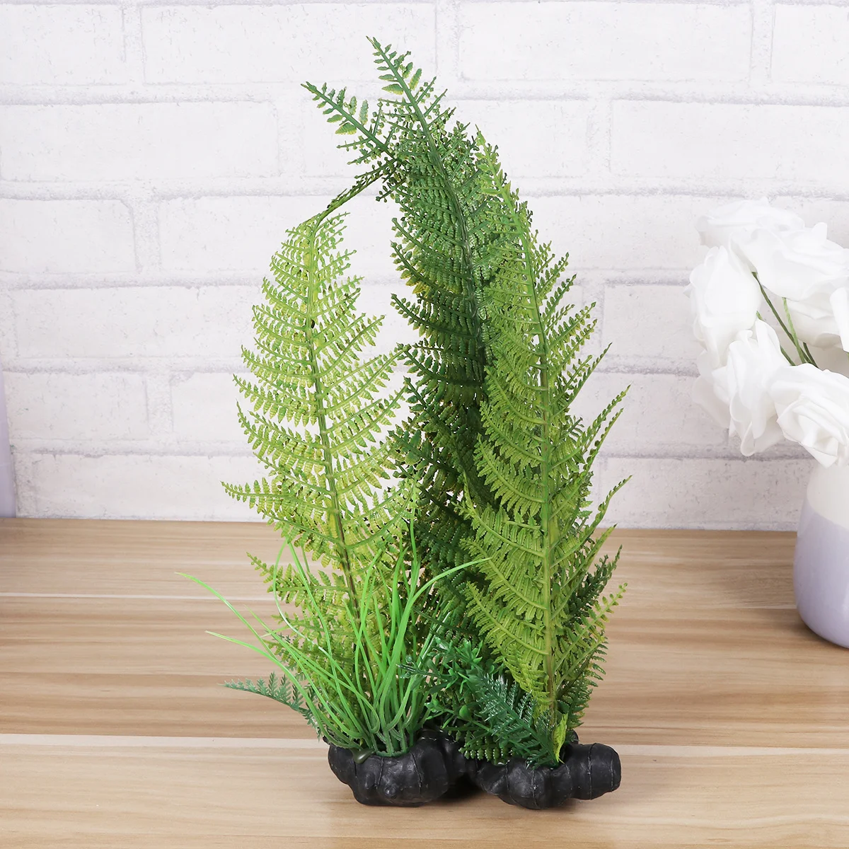 

35Cm Artificial Plant Fake Greenery for Reptile Terrarium Decor Realistic Simulation Lifelike Plastic Foliage Hideout Habitat