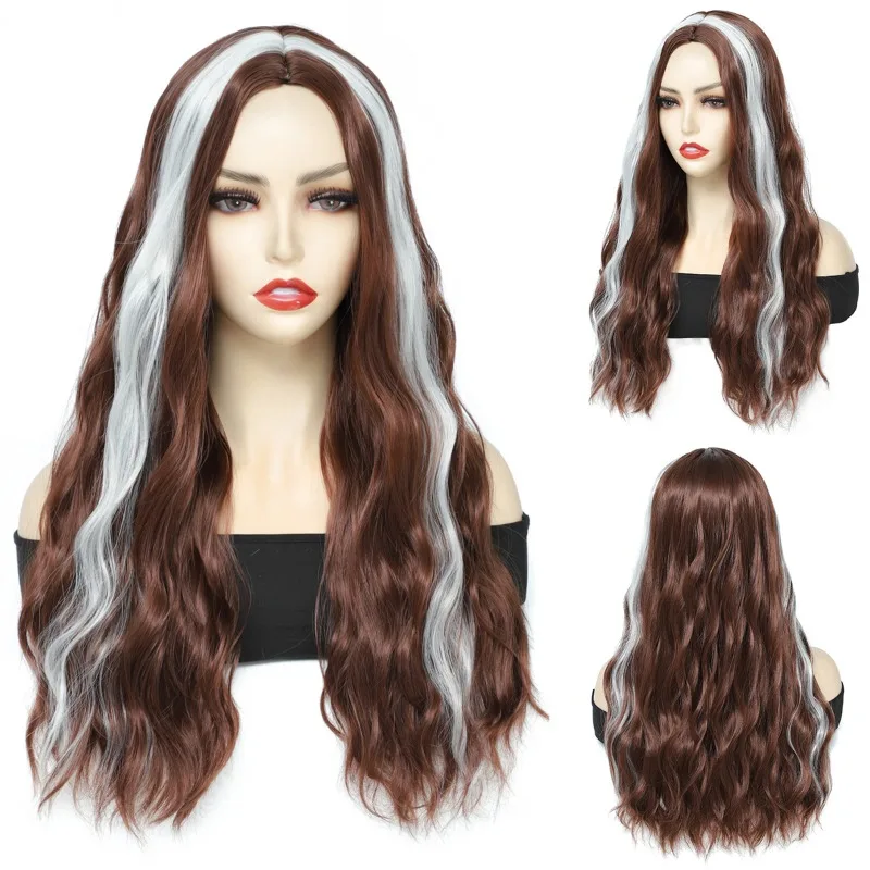 perruque-femme-marron-reflets-moyen-grande-vague-longue-bouclee